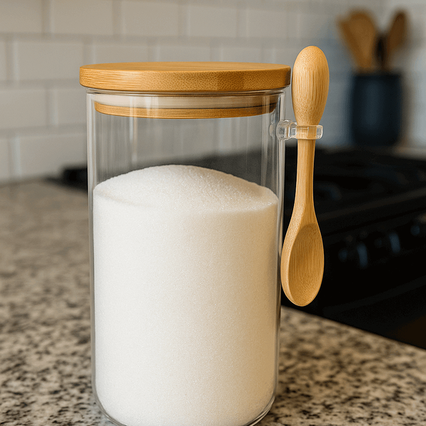 Porta Condimentos Hermético 1500ml de Vidro Borossilicato Tampa de Bambu