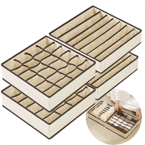 Organizador de Gavetas 4 peças - Praticidade e Organização para Roupas e Acessórios